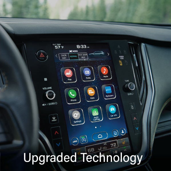 An 8-inch available touchscreen with the words “Ugraded Technology“. | Dalton Subaru in National City CA